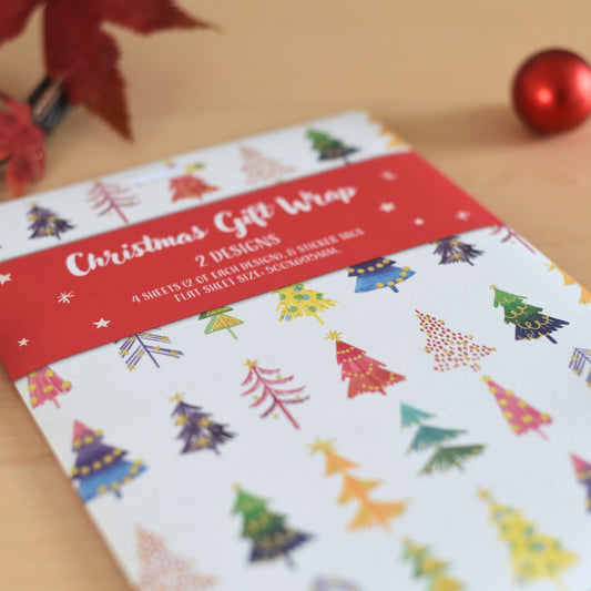Christmas Tree Charity Christmas Gift Wrap - 8 Sheets and Tags
