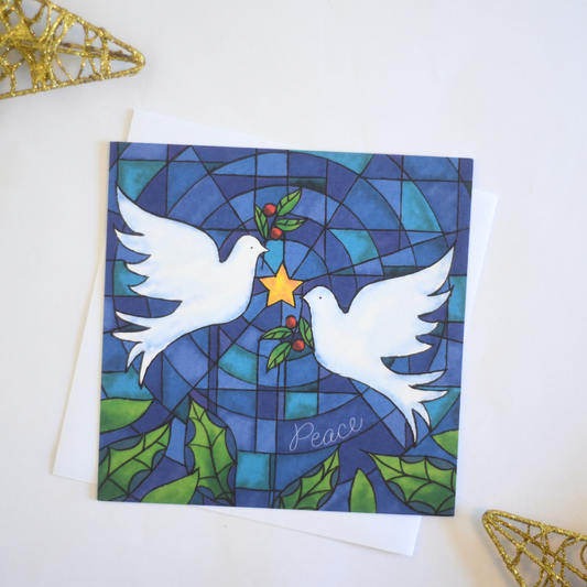 Stained Glass Doves