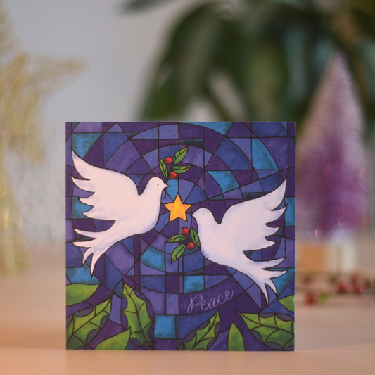 Stained Glass Doves