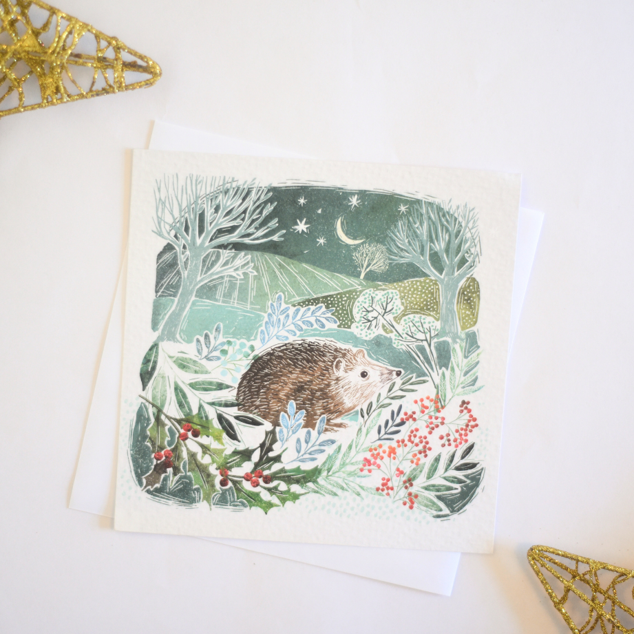 Hedgehog Woodprint