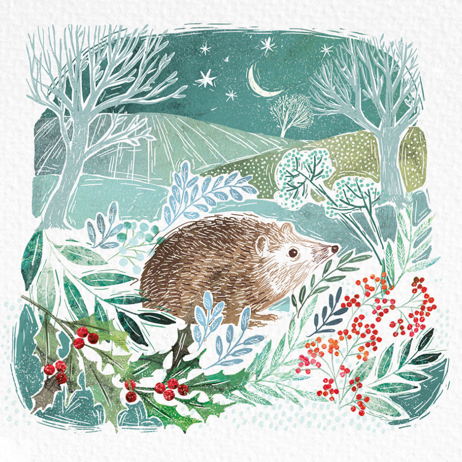 Hedgehog Woodprint
